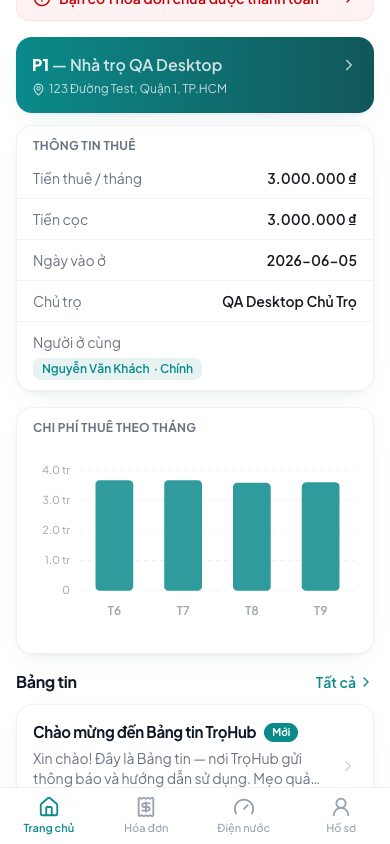 Trang chủ cổng khách thuê