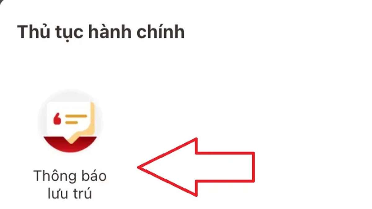 Bước 2: Chọn Thông báo lưu trú
