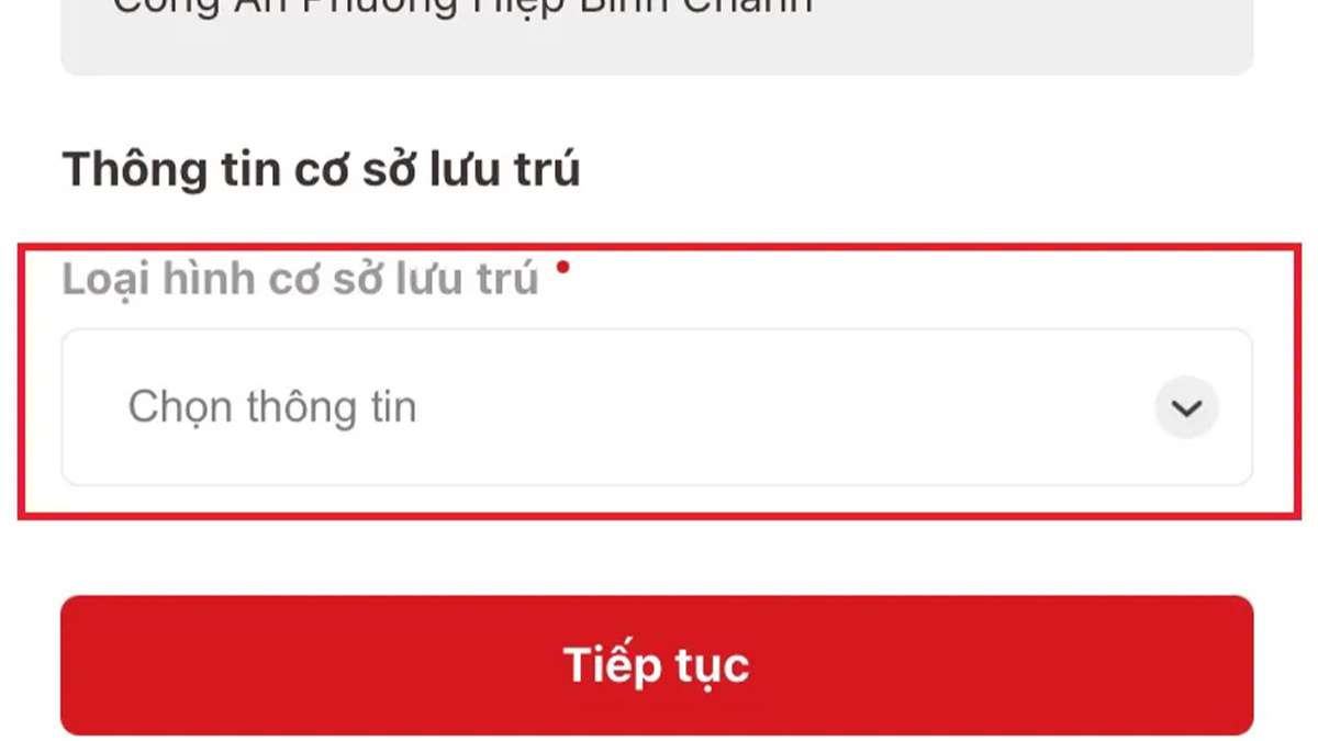 Bước 5: Chọn loại hình lưu trú