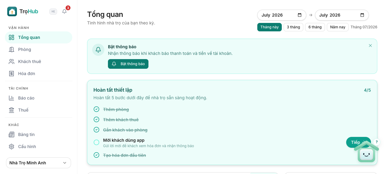 Sidebar hiển thị badge Gói Pro sau khi nâng cấp